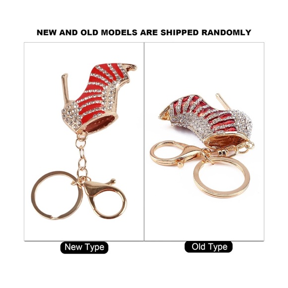 Red and Gold Women's Shoe Red High Heel Keychain Bag Charm - Picture 9 of 10